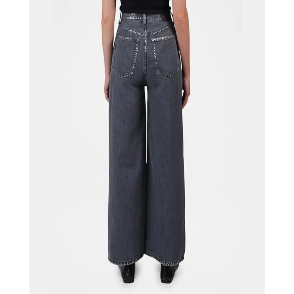 Anthropologie Etica Marley Ultra High Rise Baggy Jeans Women's Sz 24 Icicle Grey - Picture 6 of 16